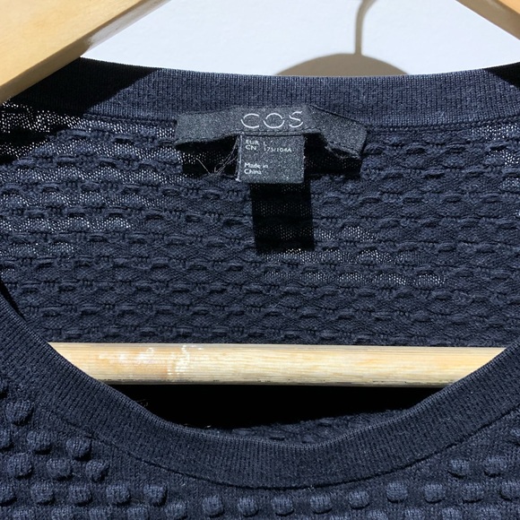 COS Navy Waffle stitch sweater - Picture 3 of 4